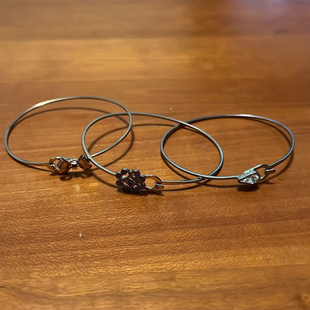 Three Metal Stackable Bracelets